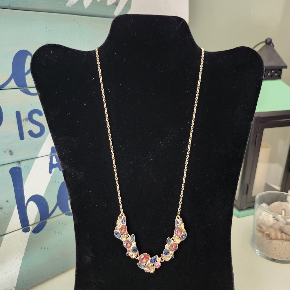 Vibrant Gemstone Necklace with Gold Chain